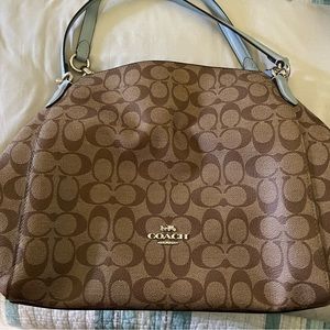 Coach Shoulder Bag Tan/Blue